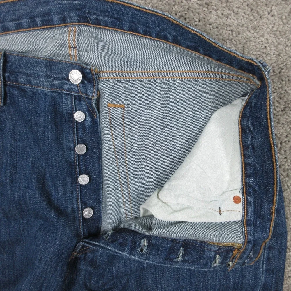 Levis Jeans Mens 36x30 Blue 501 Button Fly Original‎ Stone WashDenim Pants